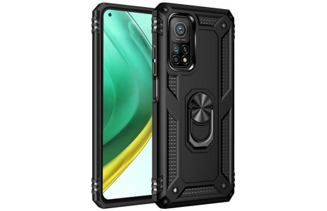 Newface Xiaomi Mi 10T Pro Kılıf Sofya Yüzüklü Silikon Kapak - Siyah