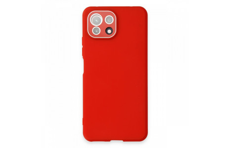 Newface Xiaomi Mİ 11 Lite Kılıf Lansman Glass Kapak - Kırmızı