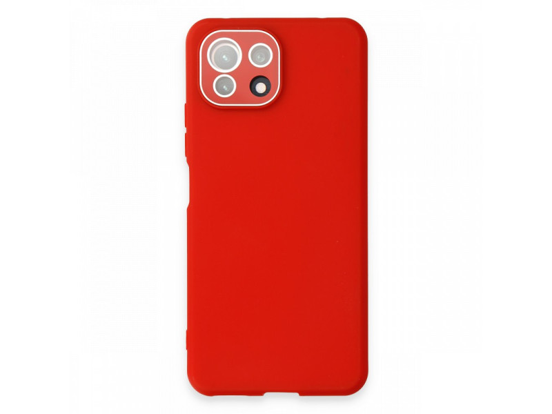 Newface Xiaomi Mİ 11 Lite Kılıf Lansman Glass Kapak - Kırmızı