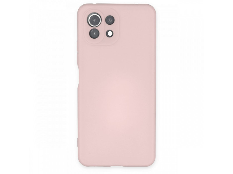 Newface Xiaomi Mİ 11 Lite Kılıf Nano içi Kadife Silikon - Pudra