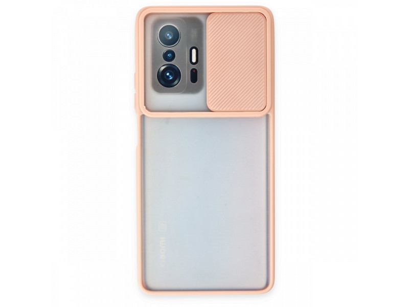 Newface Xiaomi Mi 11T Pro Kılıf Palm Buzlu Kamera Sürgülü Silikon - Pembe