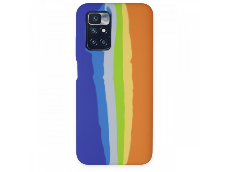 Newface Xiaomi Redmi 10 2022 Kılıf Ebruli Lansman Silikon - Mavi-Turuncu