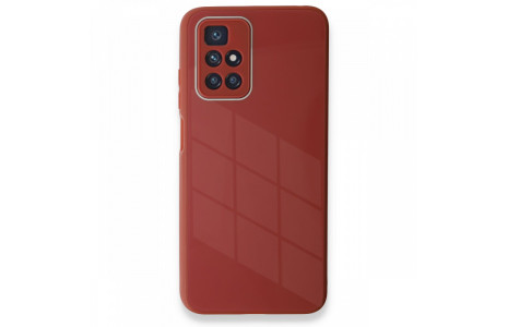 Newface Xiaomi Redmi 10 2022 Kılıf Glass Kapak - Bordo