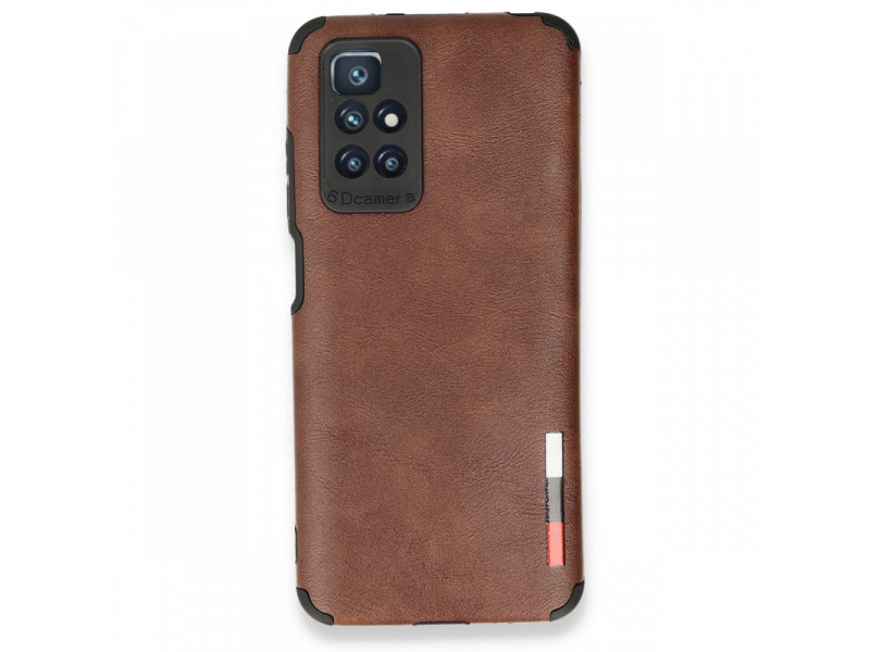 Newface Xiaomi Redmi 10 2022 Kılıf Loop Deri Silikon - Kahverengi