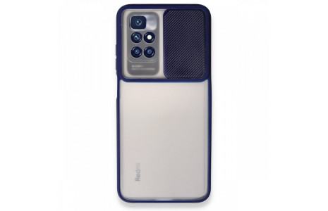 Newface Xiaomi Redmi 10 2022 Kılıf Palm Buzlu Kamera Sürgülü Silikon - Lacivert