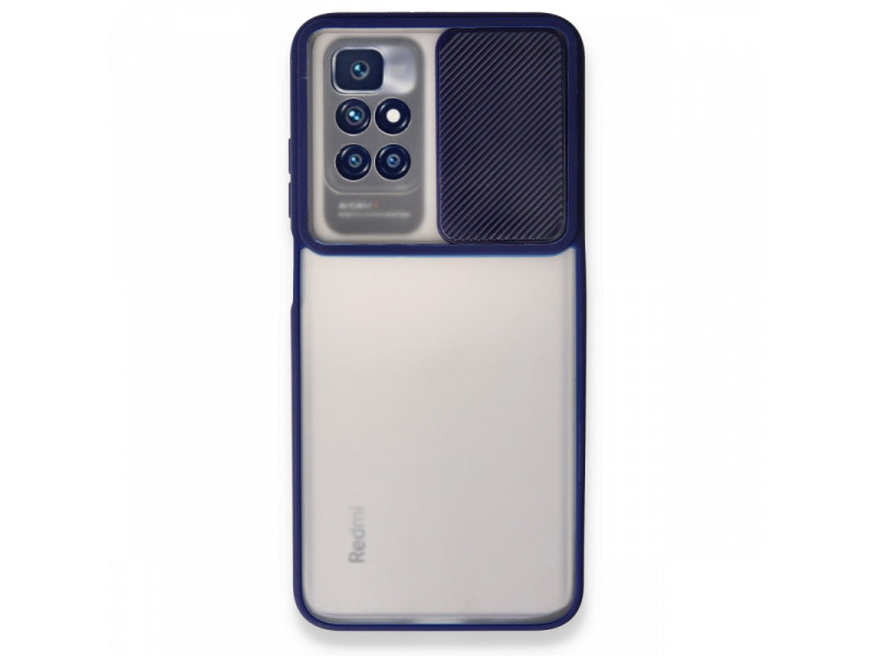 Newface Xiaomi Redmi 10 2022 Kılıf Palm Buzlu Kamera Sürgülü Silikon - Lacivert