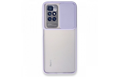 Newface Xiaomi Redmi 10 2022 Kılıf Palm Buzlu Kamera Sürgülü Silikon - Lila