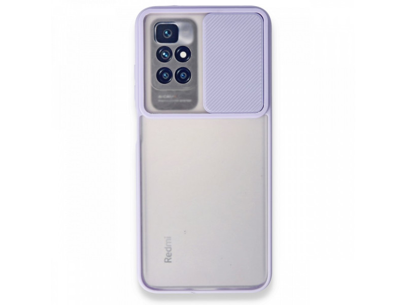 Newface Xiaomi Redmi 10 2022 Kılıf Palm Buzlu Kamera Sürgülü Silikon - Lila