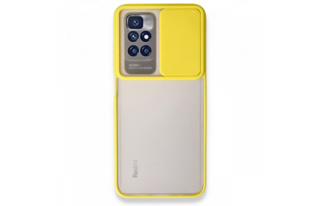 Newface Xiaomi Redmi 10 2022 Kılıf Palm Buzlu Kamera Sürgülü Silikon - Sarı
