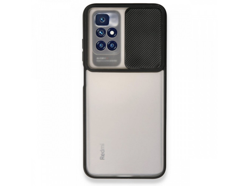Newface Xiaomi Redmi 10 2022 Kılıf Palm Buzlu Kamera Sürgülü Silikon - Siyah