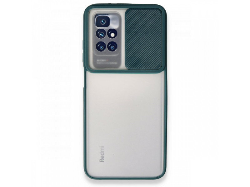 Newface Xiaomi Redmi 10 2022 Kılıf Palm Buzlu Kamera Sürgülü Silikon - Yeşil