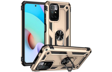 Newface Xiaomi Redmi 10 2022 Kılıf Sofya Yüzüklü Silikon Kapak - Gold