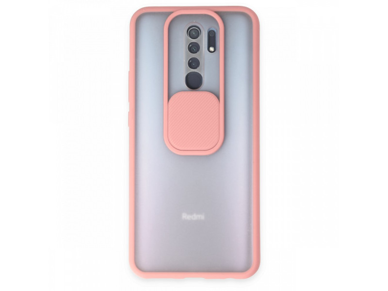 Newface Xiaomi Redmi 9 Kılıf Palm Buzlu Kamera Sürgülü Silikon - Pembe