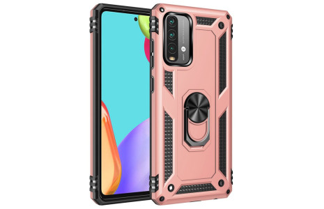 Newface Xiaomi Redmi 9T Kılıf Sofya Yüzüklü Silikon Kapak - Rose