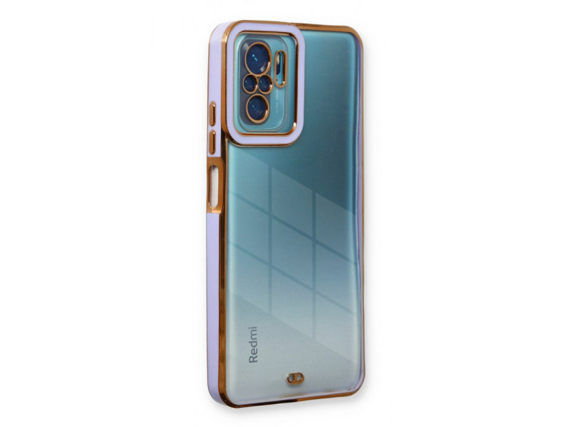 Newface Xiaomi Redmi Note 10 Kılıf Liva Lens Silikon - Lila