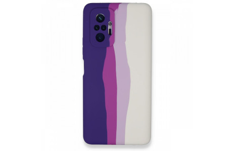 Newface Xiaomi Redmi Note 10 Pro Kılıf Ebruli Lansman Silikon - Mor-Beyaz