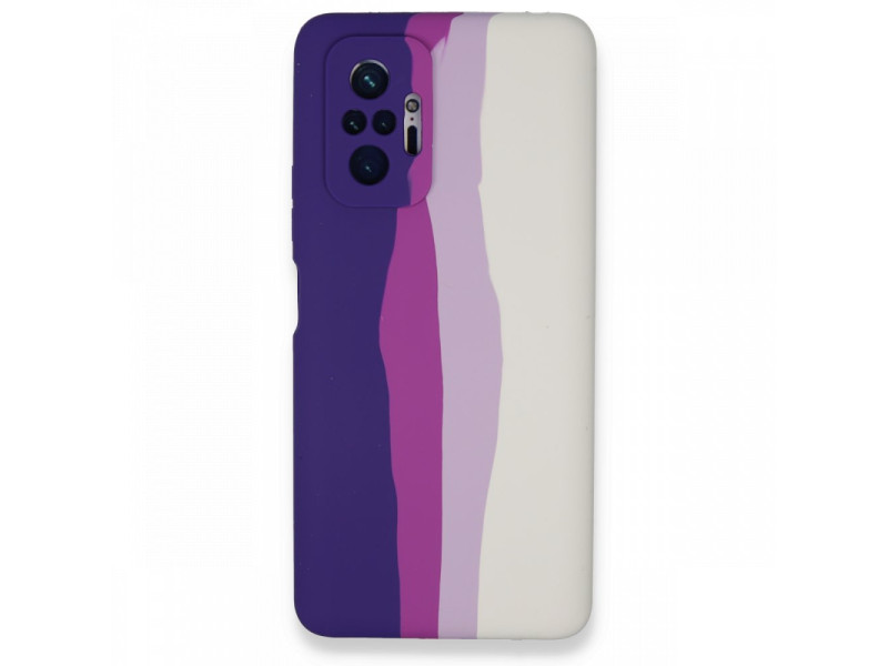 Newface Xiaomi Redmi Note 10 Pro Kılıf Ebruli Lansman Silikon - Mor-Beyaz