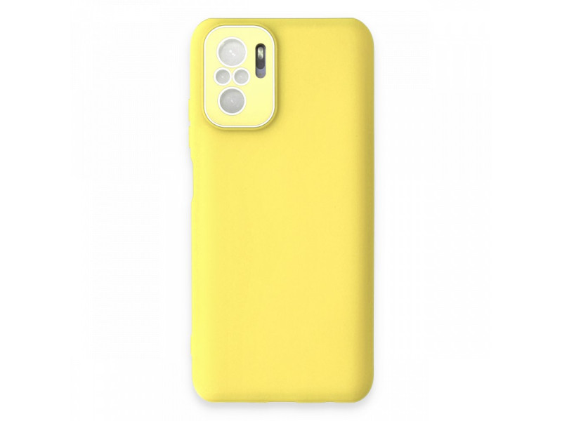 Newface Xiaomi Redmi Note 10S Kılıf Lansman Glass Kapak - Sarı