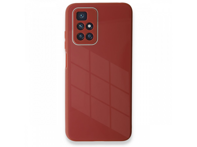 Newface Xiaomi Redmi Note 11 4G Kılıf Glass Kapak - Bordo