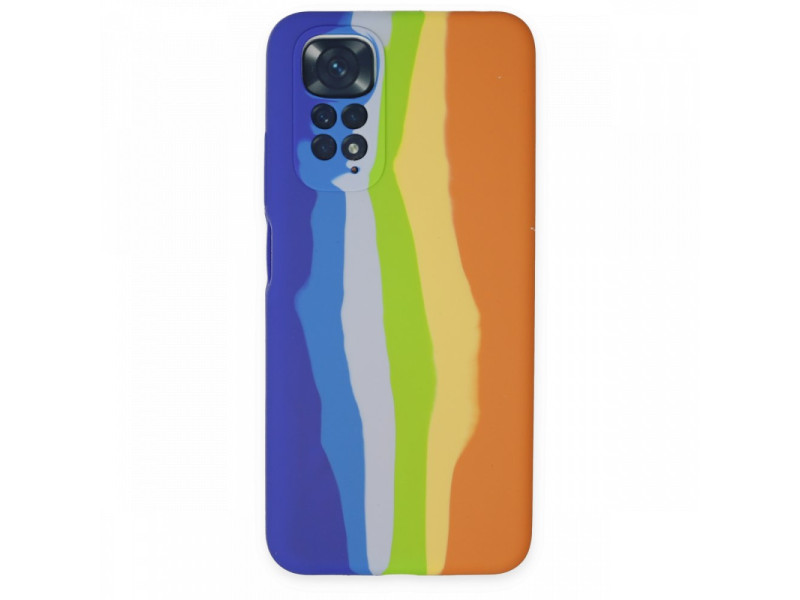 Newface Xiaomi Redmi Note 11 Kılıf Ebruli Lansman Silikon - Mavi-Turuncu