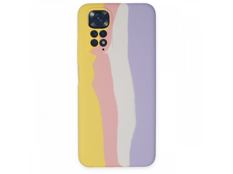Newface Xiaomi Redmi Note 11 Kılıf Ebruli Lansman Silikon - Sarı-Mavi