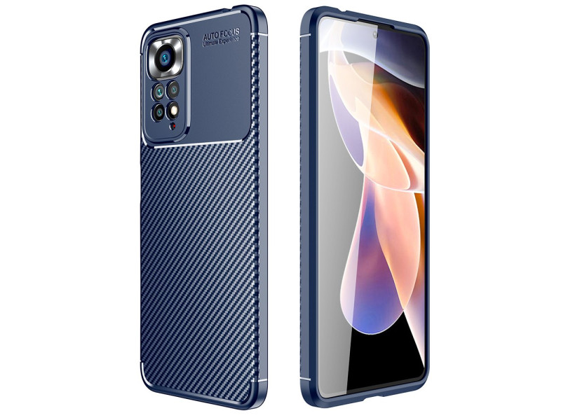 Newface Xiaomi Redmi Note 11 Kılıf Focus Karbon Silikon - Lacivert