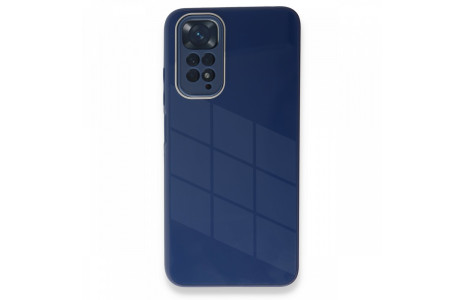 Newface Xiaomi Redmi Note 11 Kılıf Glass Kapak - Lacivert