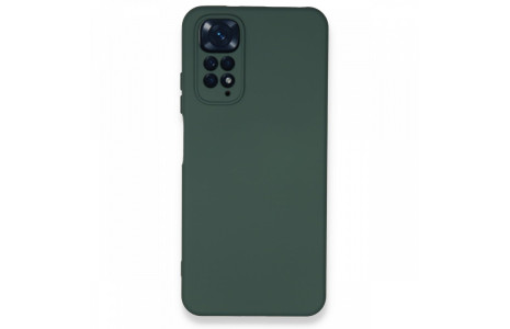 Newface Xiaomi Redmi Note 11 Kılıf Nano içi Kadife Silikon - Koyu Yeşil