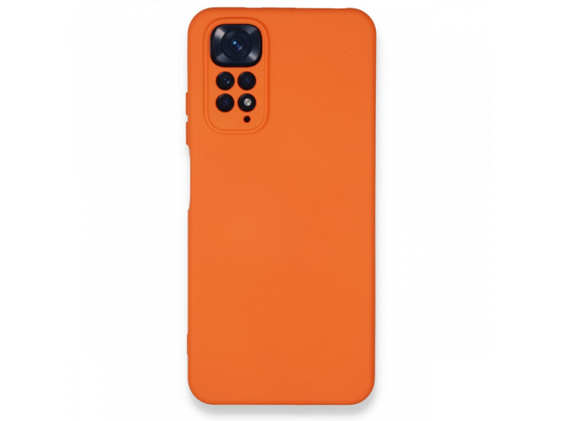 Newface Xiaomi Redmi Note 11 Kılıf Nano içi Kadife Silikon - Turuncu