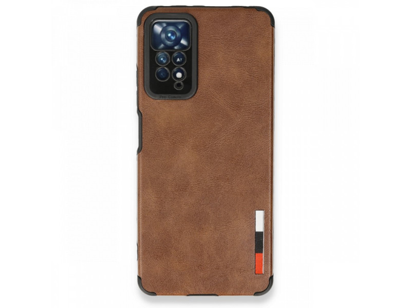 Newface Xiaomi Redmi Note 11 Pro Kılıf Loop Deri Silikon - Kahverengi