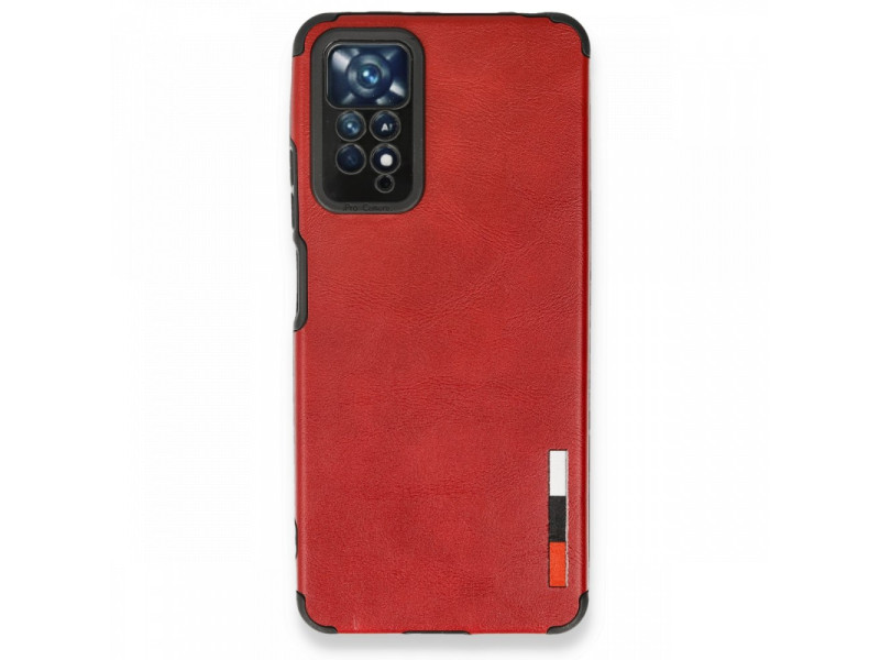 Newface Xiaomi Redmi Note 11 Pro Kılıf Loop Deri Silikon - Kırmızı
