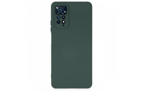 Newface Xiaomi Redmi Note 11 Pro Kılıf Nano içi Kadife Silikon - Koyu Yeşil