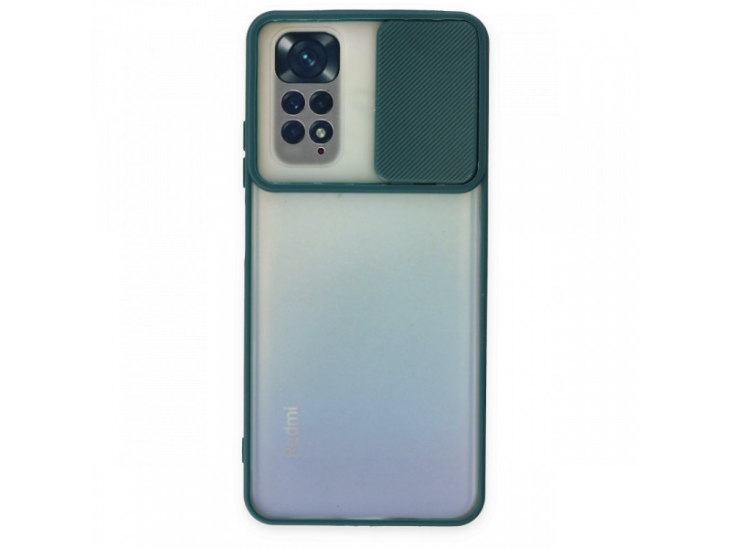 Newface Xiaomi Redmi Note 11 Pro Kılıf Palm Buzlu Kamera Sürgülü Silikon - Yeşil
