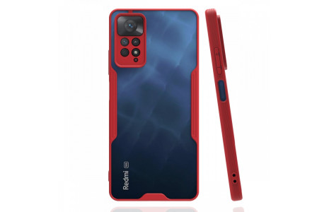 Newface Xiaomi Redmi Note 11 Pro Kılıf Platin Silikon - Kırmızı