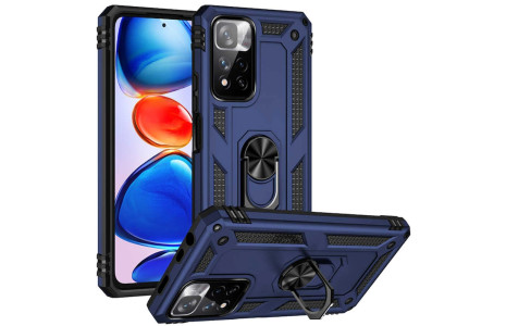 Newface Xiaomi Redmi Note 11 Pro Plus 5G Kılıf Sofya Yüzüklü Silikon Kapak - Lacivert