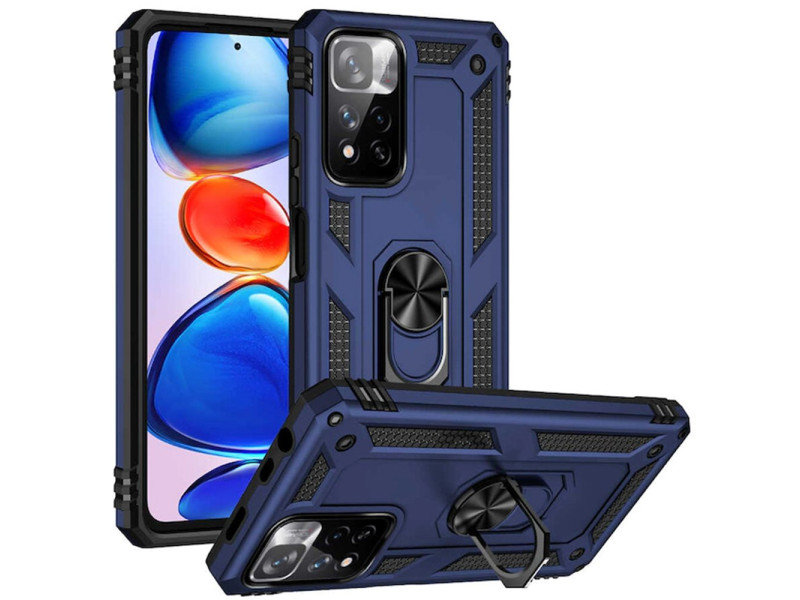 Newface Xiaomi Redmi Note 11 Pro Plus 5G Kılıf Sofya Yüzüklü Silikon Kapak - Lacivert