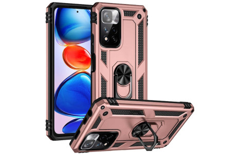 Newface Xiaomi Redmi Note 11 Pro Plus 5G Kılıf Sofya Yüzüklü Silikon Kapak - Rose