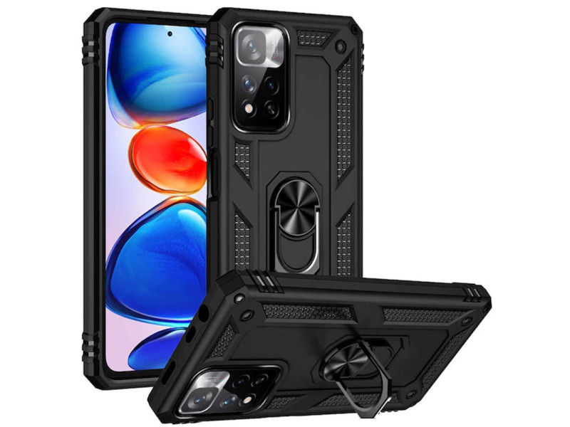 Newface Xiaomi Redmi Note 11 Pro Plus 5G Kılıf Sofya Yüzüklü Silikon Kapak - Siyah