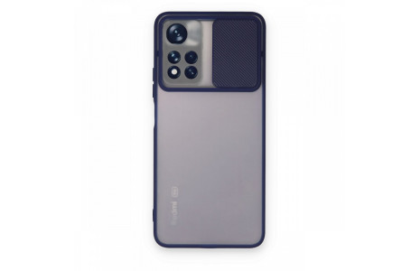 Newface Xiaomi Redmi Note 11 Pro Plus 5G Kılıf Palm Buzlu Kamera Sürgülü Silikon - Lacivert