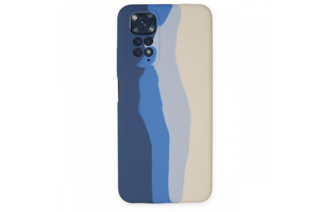 Newface Xiaomi Redmi Note 11S Kılıf Ebruli Lansman Silikon - Lacivert-Krem