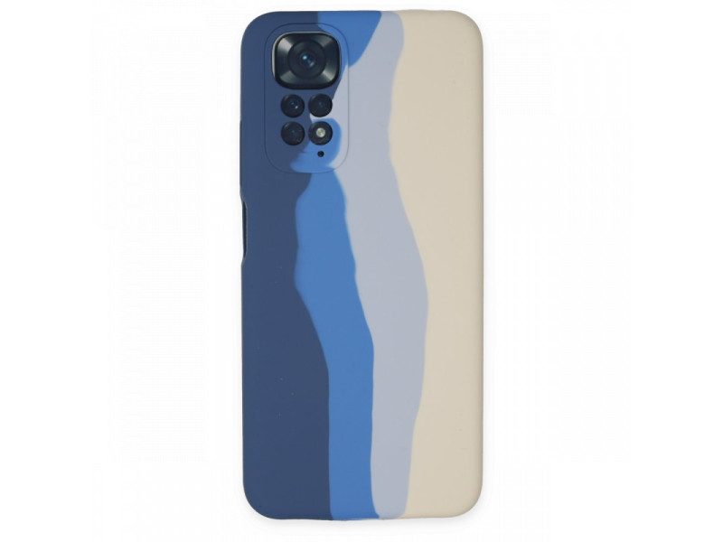 Newface Xiaomi Redmi Note 11S Kılıf Ebruli Lansman Silikon - Lacivert-Krem