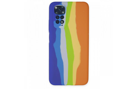 Newface Xiaomi Redmi Note 11S Kılıf Ebruli Lansman Silikon - Mavi-Turuncu