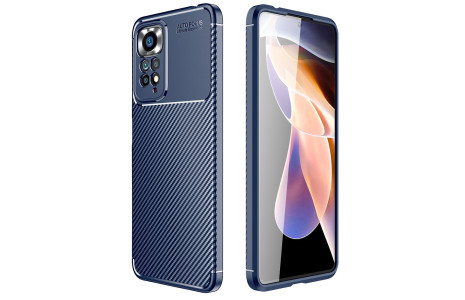 Newface Xiaomi Redmi Note 11S Kılıf Focus Karbon Silikon - Lacivert