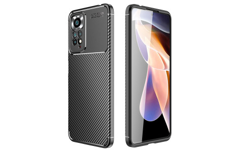 Newface Xiaomi Redmi Note 11S Kılıf Focus Karbon Silikon - Siyah