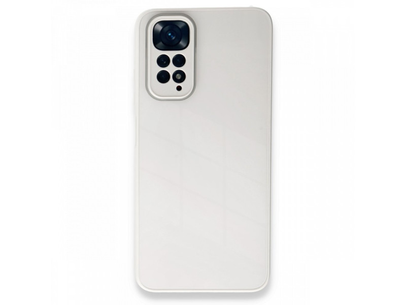 Newface Xiaomi Redmi Note 11S Kılıf Glass Kapak - Beyaz