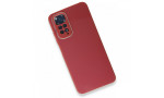 Newface Xiaomi Redmi Note 11S Kılıf Glass Kapak - Bordo