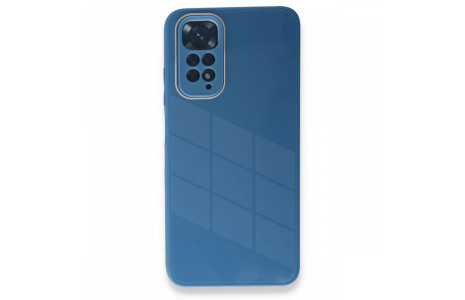 Newface Xiaomi Redmi Note 11S Kılıf Glass Kapak - Mavi