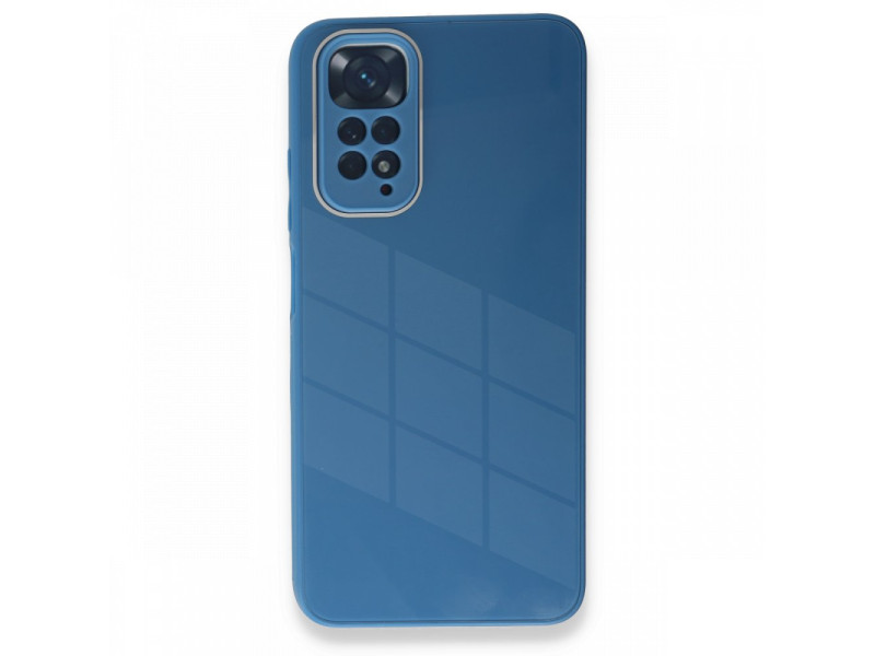 Newface Xiaomi Redmi Note 11S Kılıf Glass Kapak - Mavi