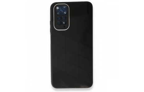Newface Xiaomi Redmi Note 11S Kılıf Glass Kapak - Siyah