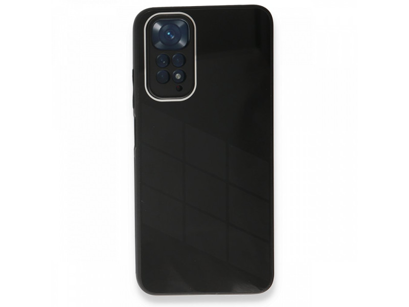 Newface Xiaomi Redmi Note 11S Kılıf Glass Kapak - Siyah